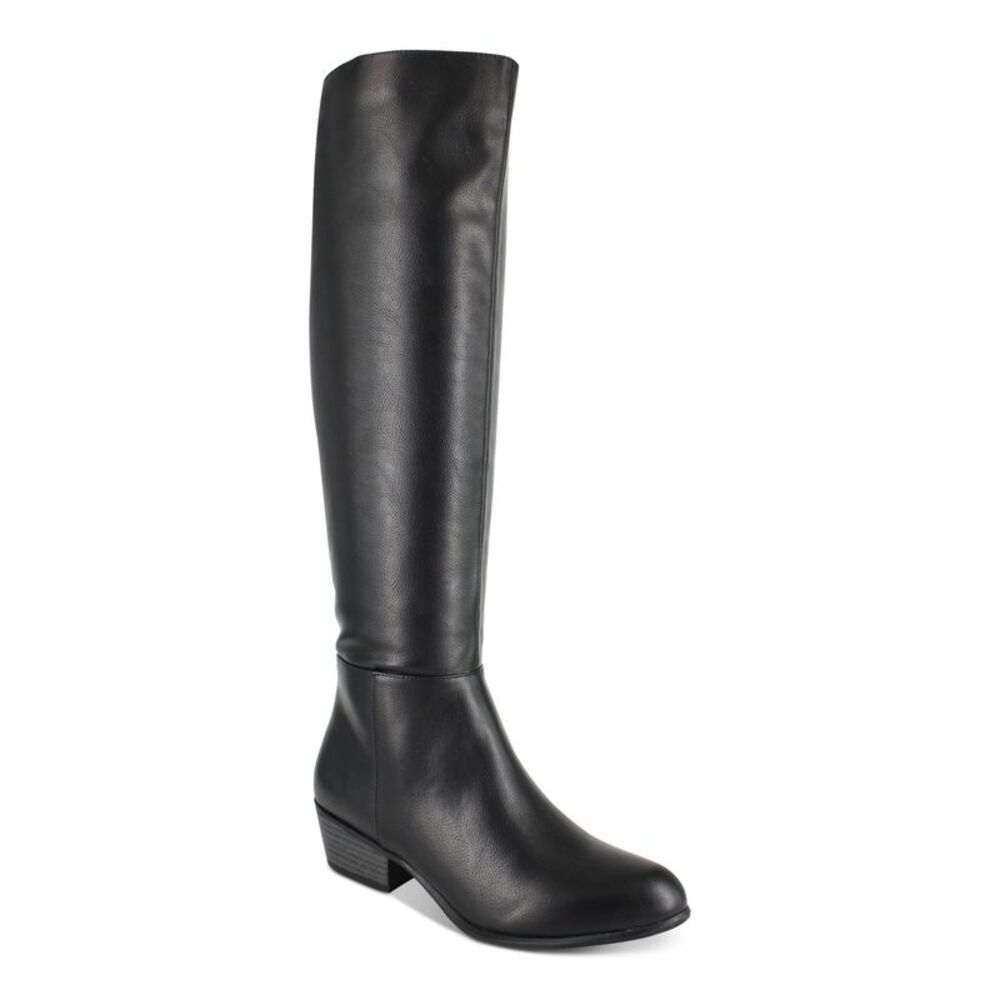 ESPRIT Womens Black Over The Knee Boot Almond Toe Block Heel Zip-Up Boots 7.5